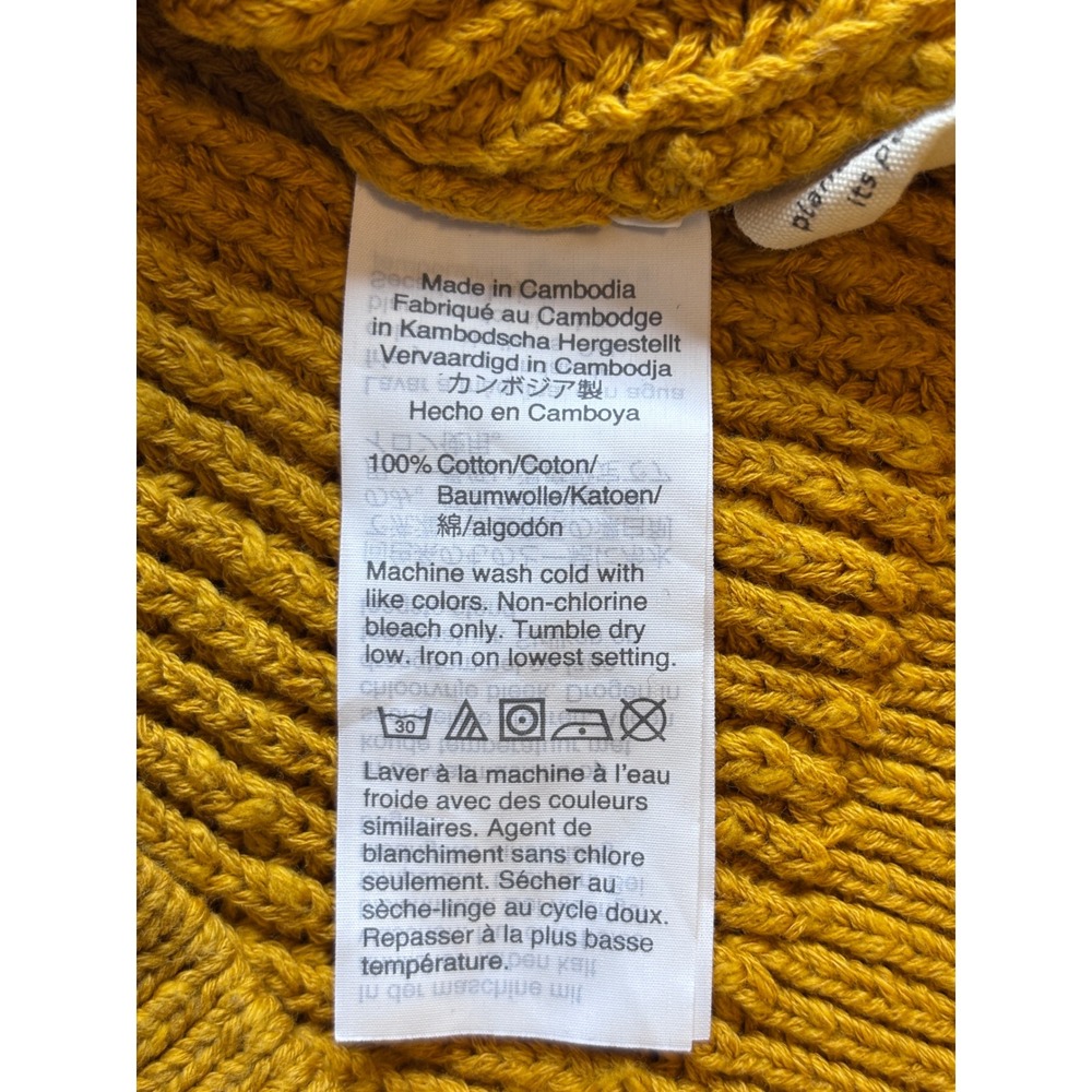 Madewell Halter Sweater Tank Mustard Yellow Cotton Knit Sleeveless Top Medium - Picture 7 of 8